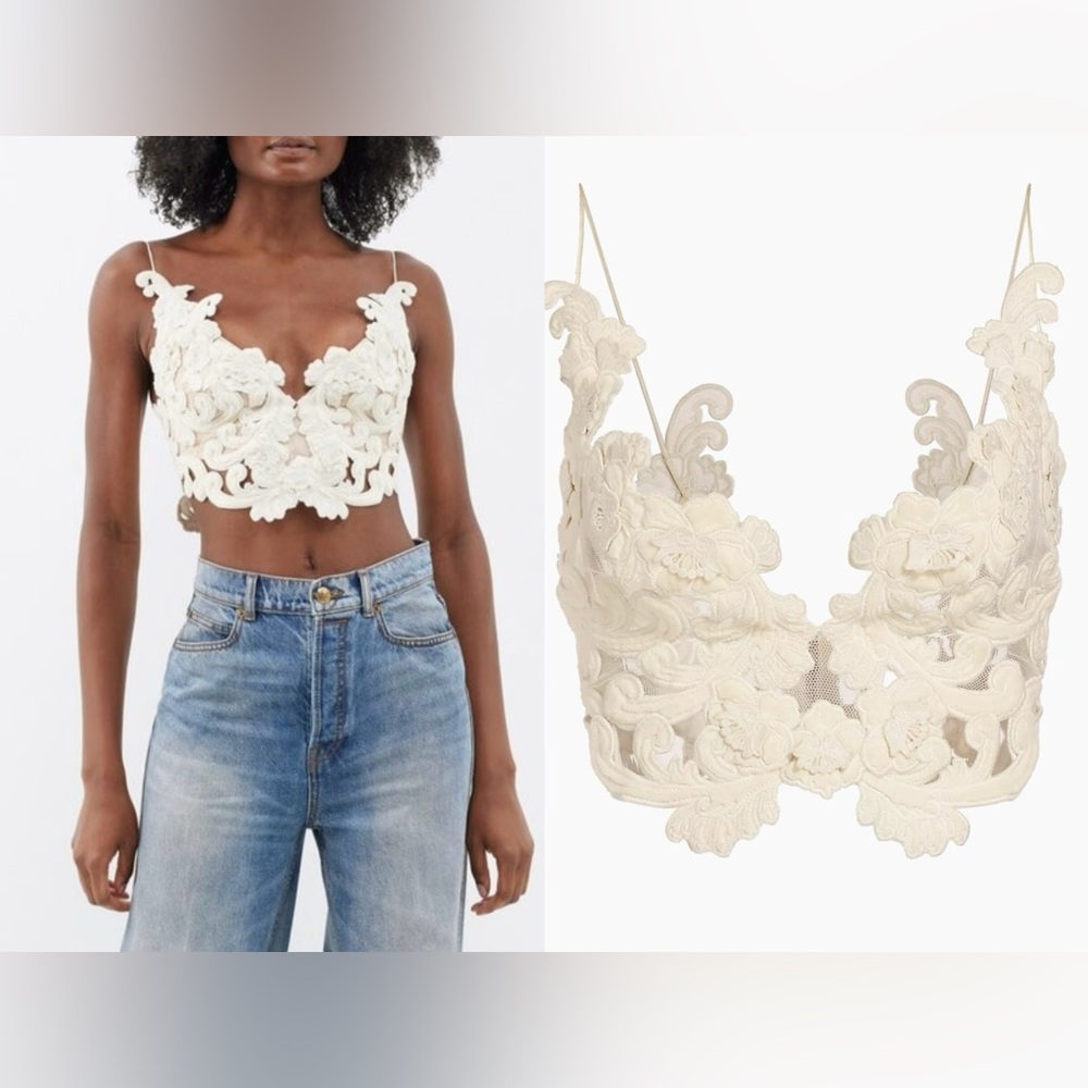 ZIMMERMANN Sensory Velvet Crop Top, SIZE 1